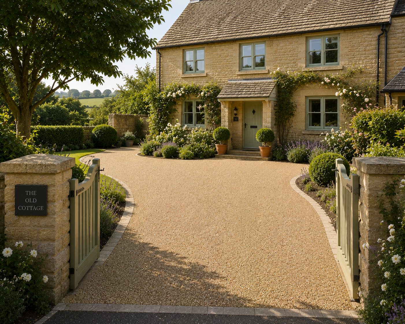 Bound gravel driveway at a period property in St Martin's, Stamford