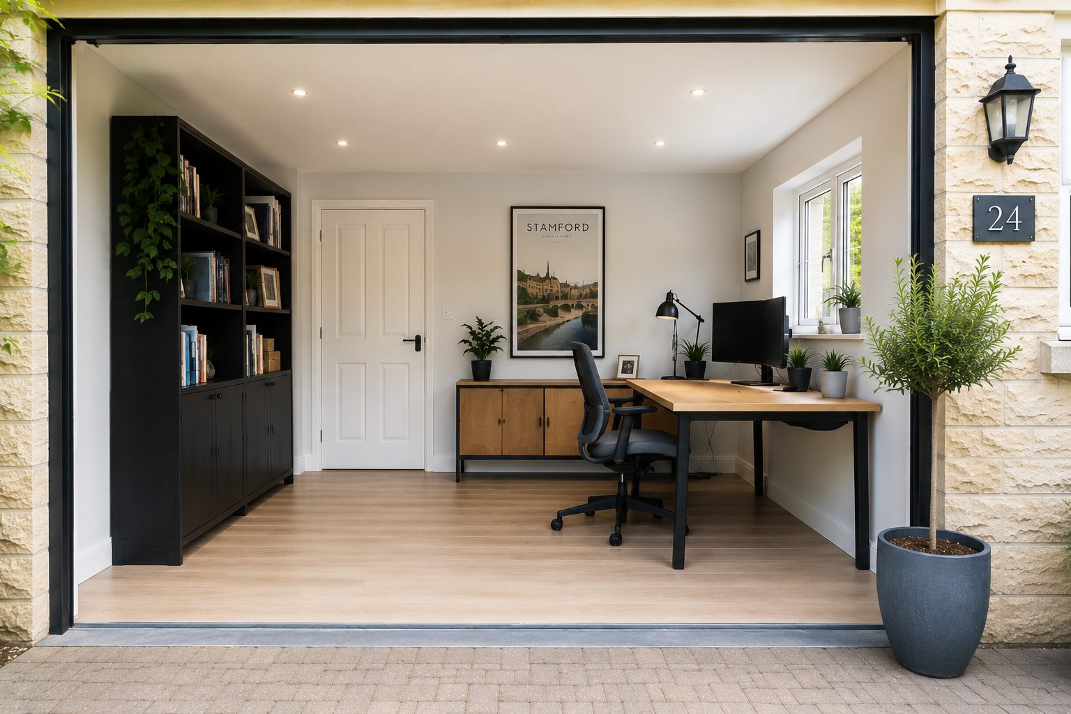 Bright finished room after garage conversion