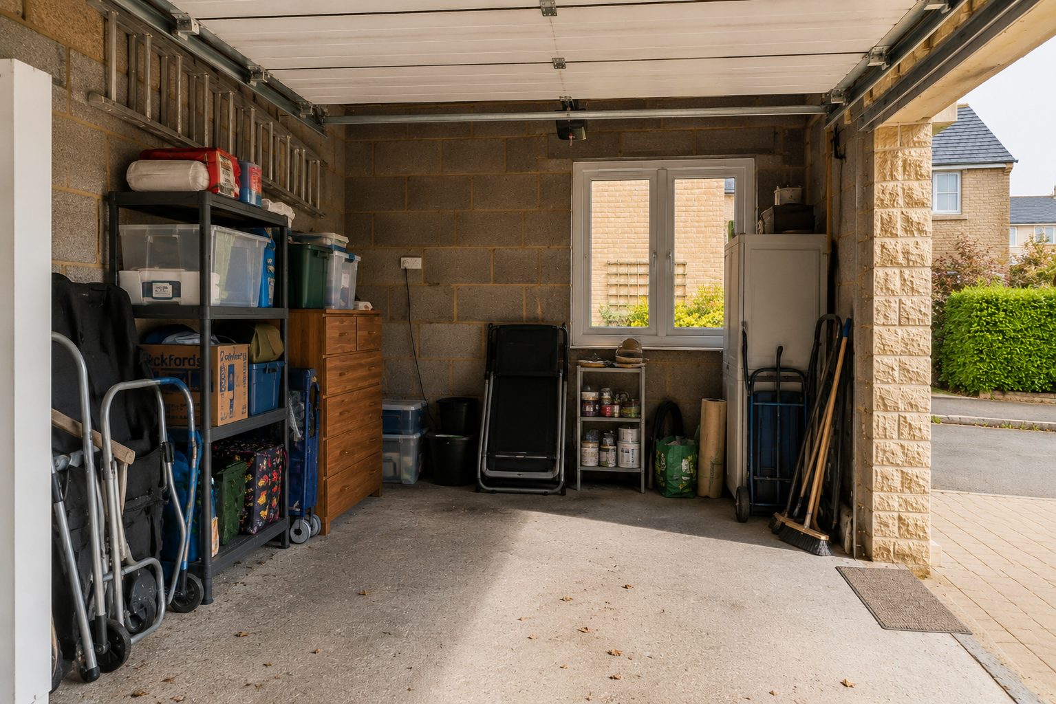 Garage used for storage before conversion