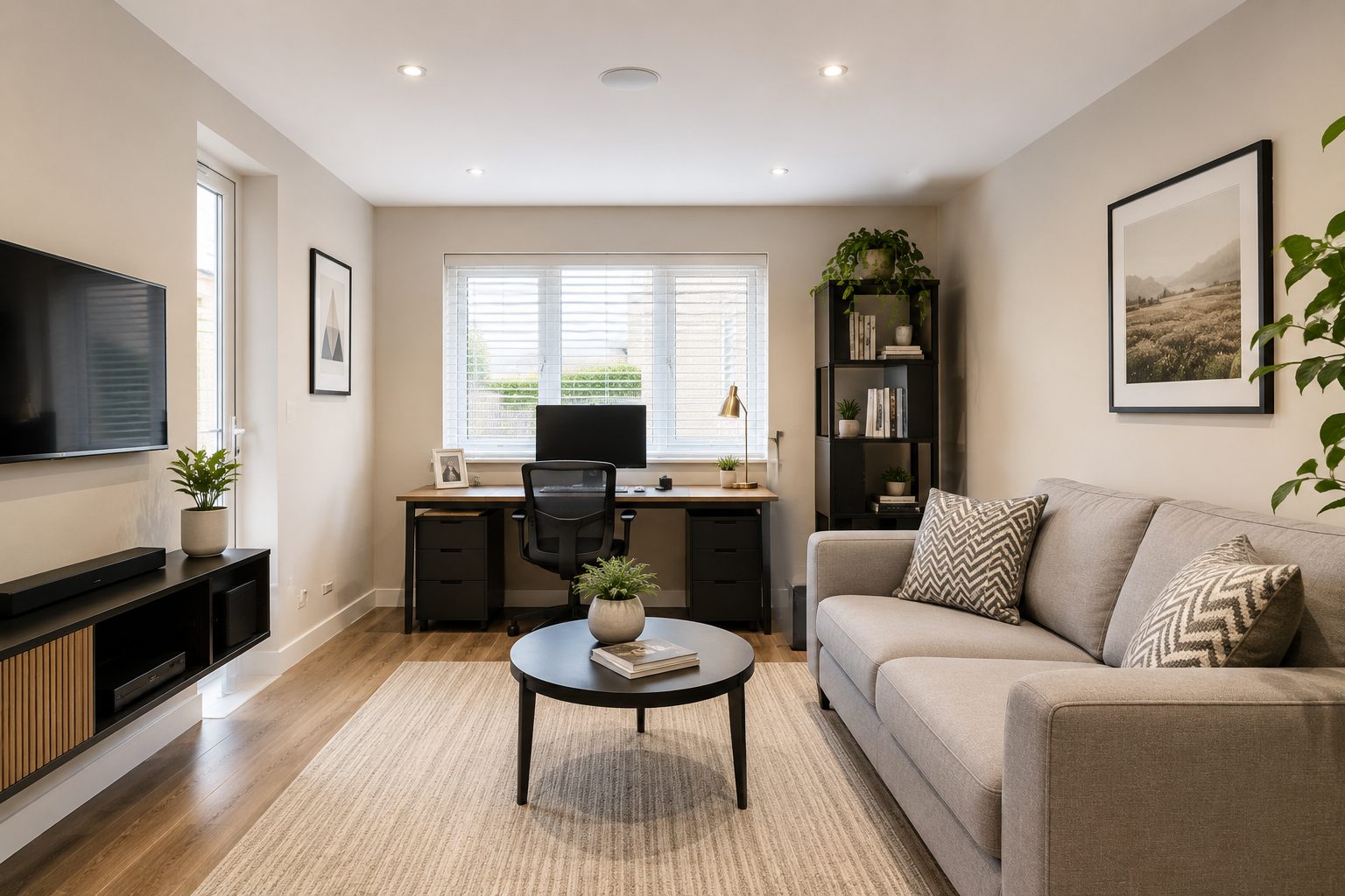 Bright finished room created from a garage conversion in Oakham
